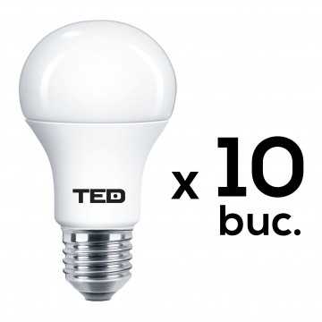 Bec LED E27, 10W 6400K A60...